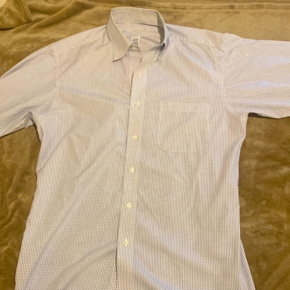 White w/blue stripes Brooks Brothers Button up Dress Shirt